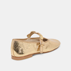 RELAN BALLET FLATS GOLD DISTRESSED LEATHER