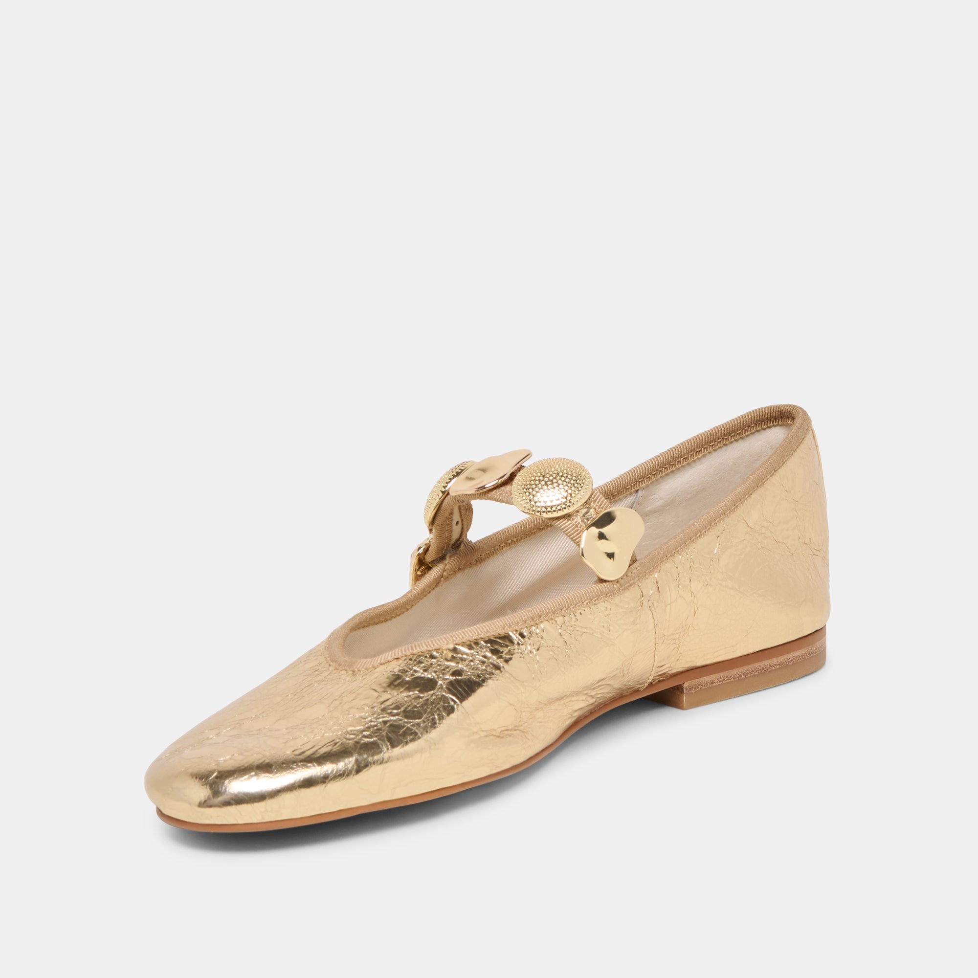 RELAN BALLET FLATS GOLD DISTRESSED LEATHER