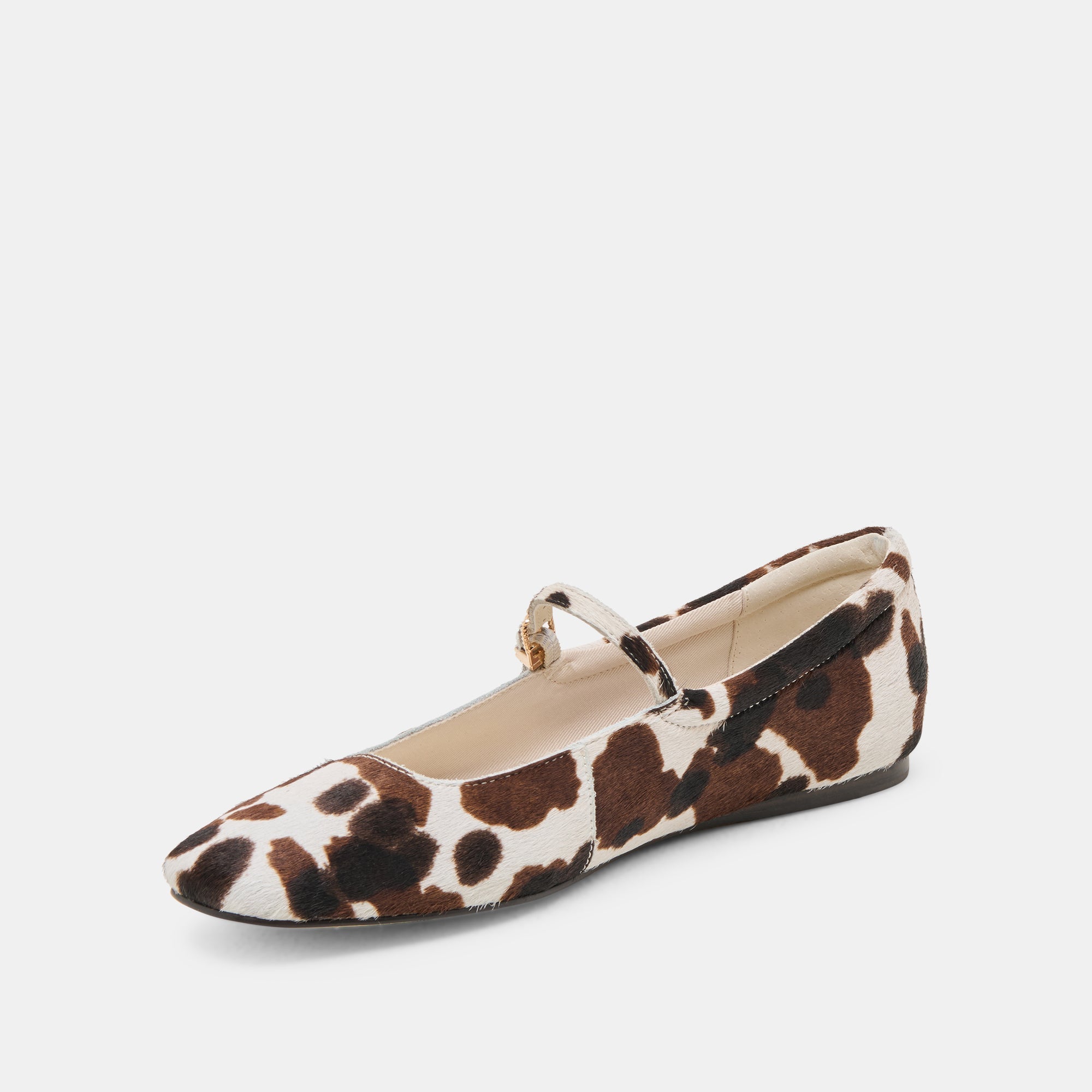 REYES BALLET FLATS COCOA TAURUS CALF HAIR