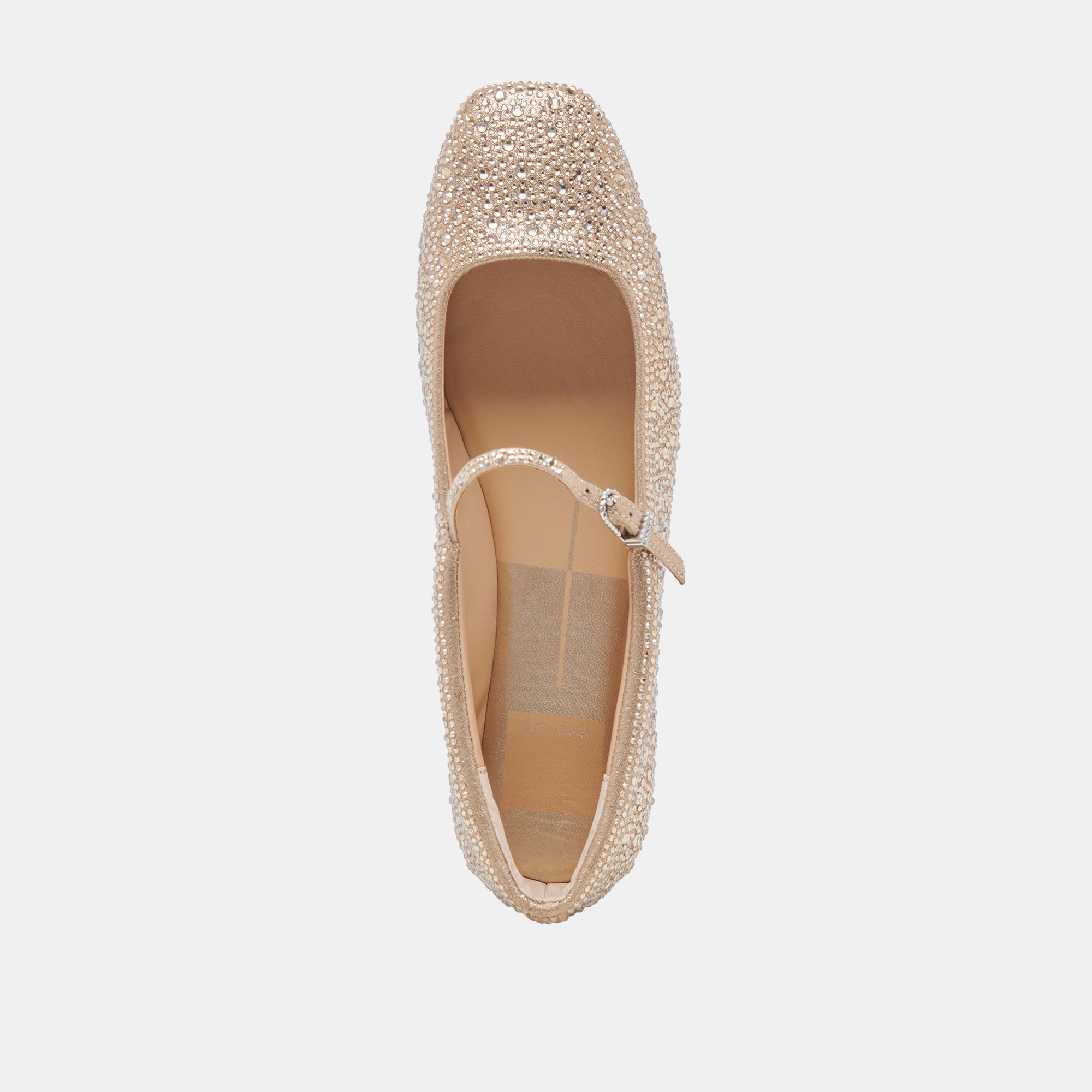 REYES CRYSTAL BALLET FLATS LIGHT GOLD CRYSTAL