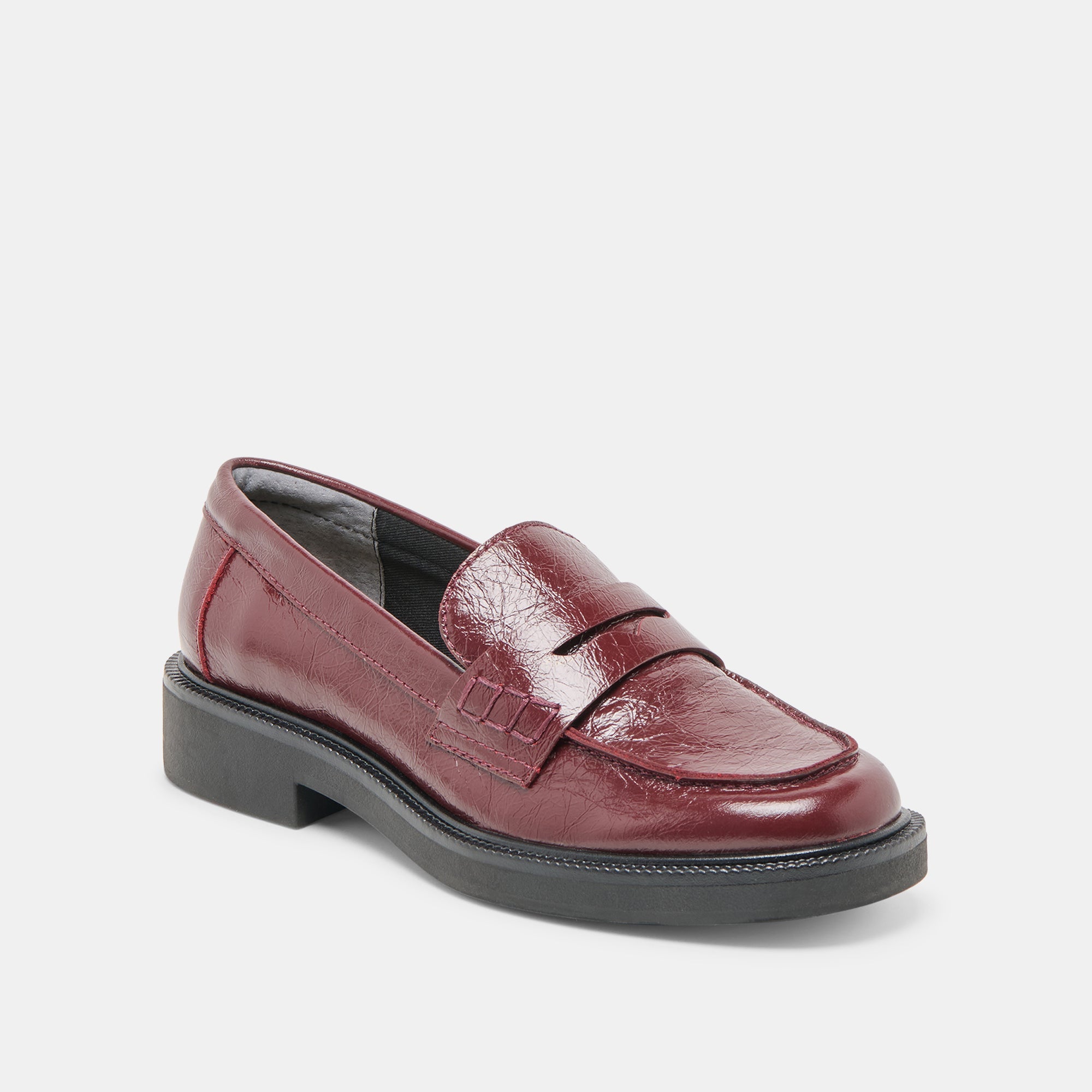 TIGGY LOAFERS OXBLOOD CRINKLE PATENT