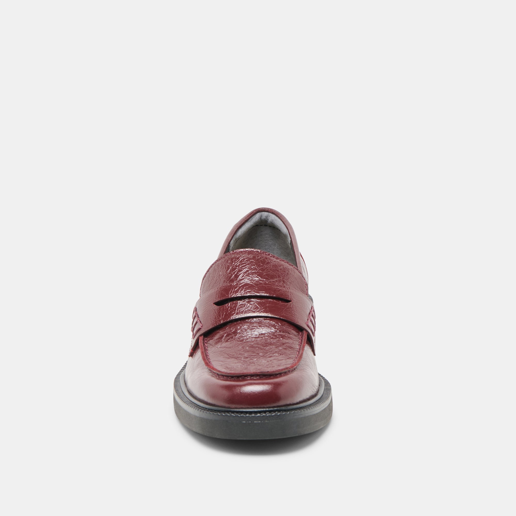 TIGGY LOAFERS OXBLOOD CRINKLE PATENT