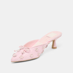CAMILO X BYRDIE GOLF WIDE HEELS PINK RAFFIA