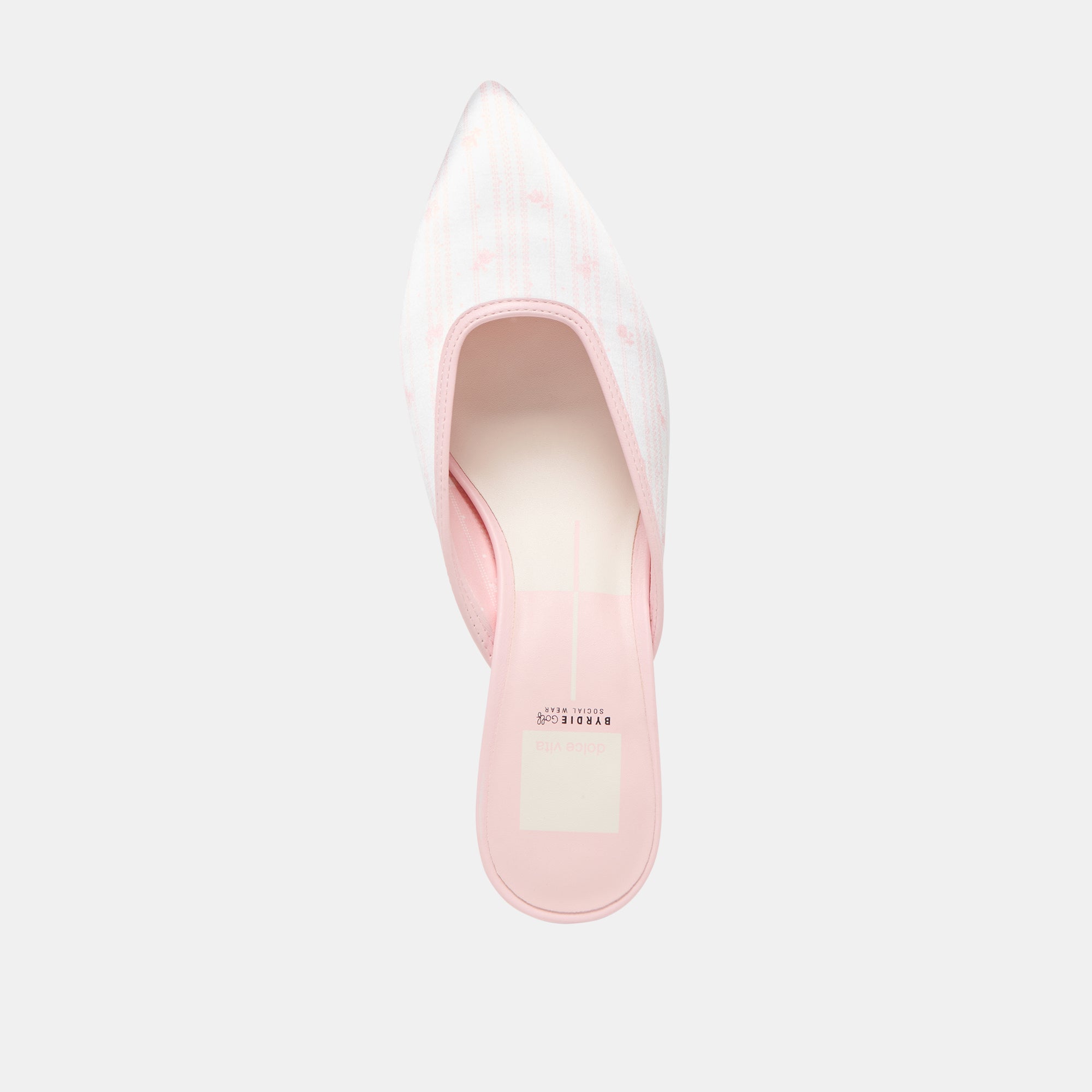 CLEO X BYRDIE GOLF WIDE HEELS PINK FLORAL SATIN