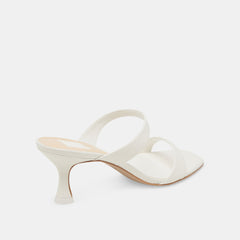 GENORA HEELS WHITE LEATHER