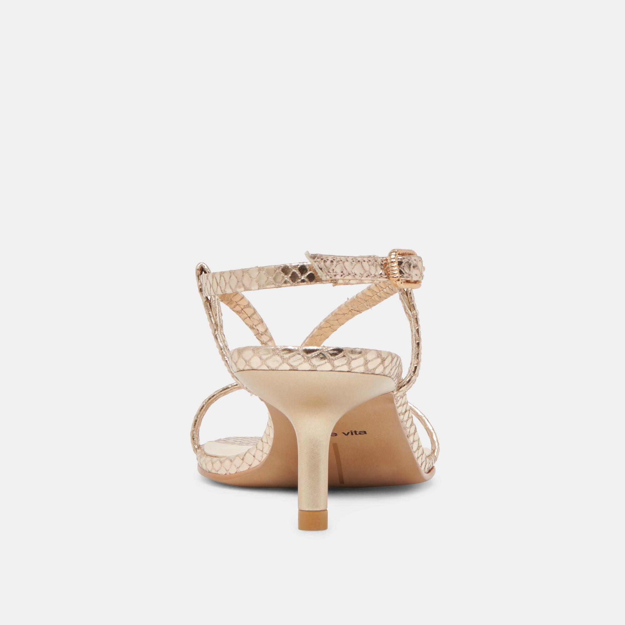 LAURY HEELS CHAMPAGNE EMBOSSED LEATHER