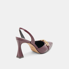 MALIK HEELS CRANBERRY CRINKLE PATENT