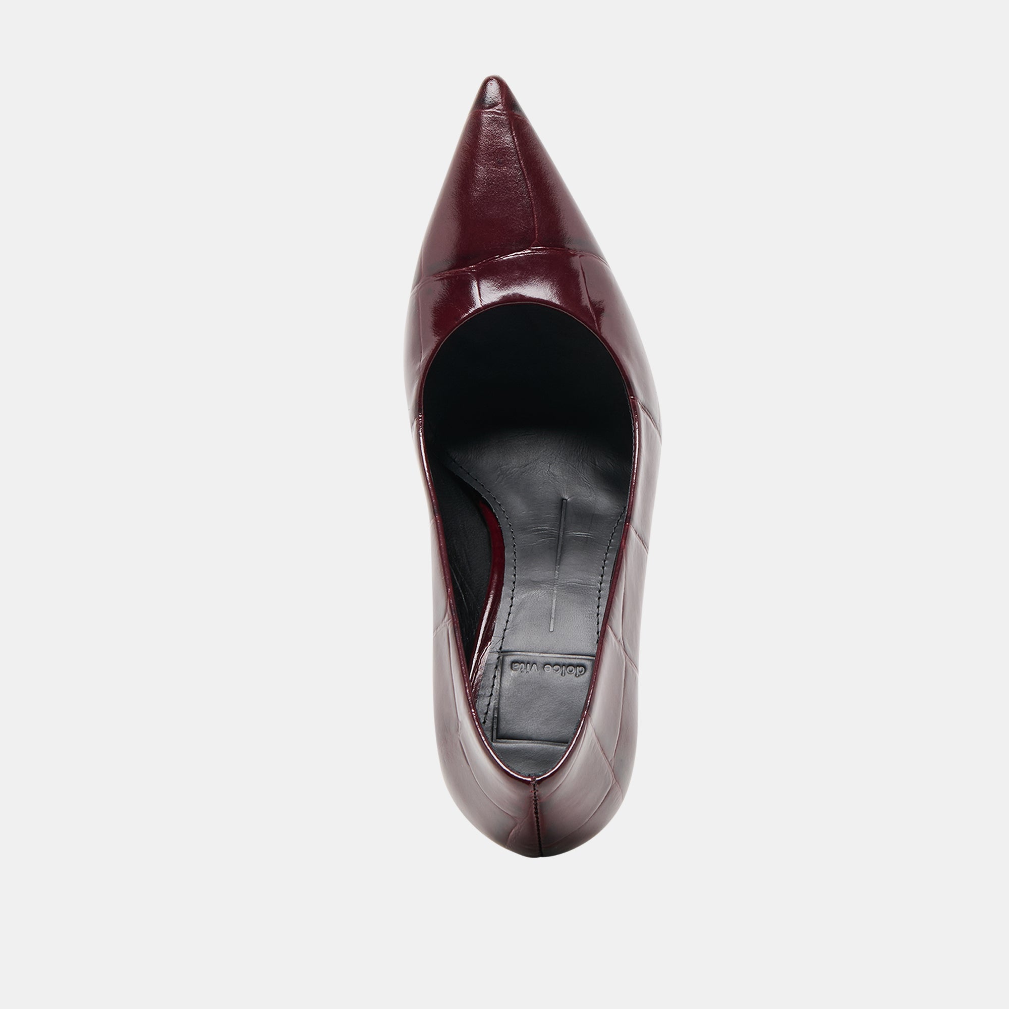 MISTY HEELS BURGUNDY CROCO EMBOSSED LEATHER