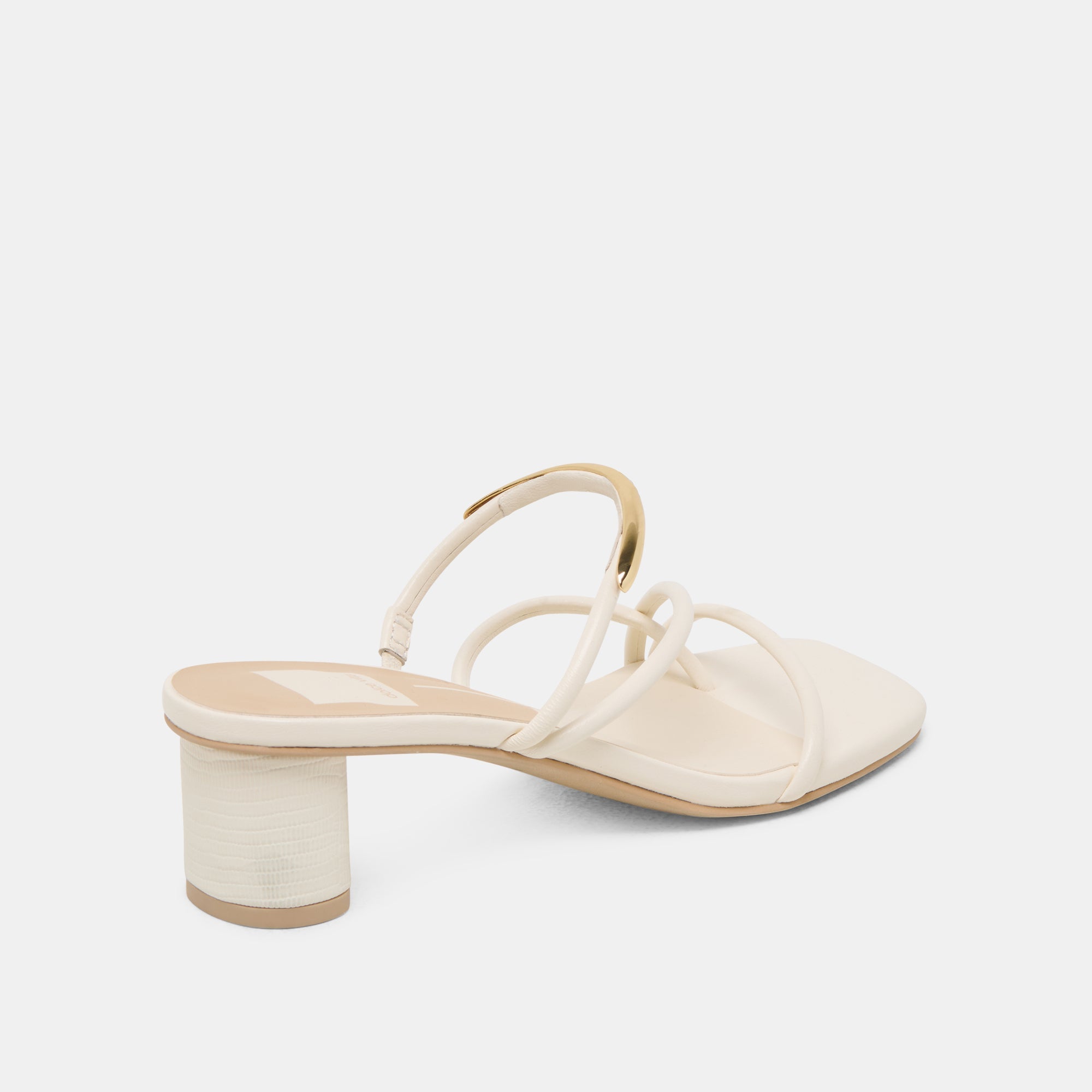 NAIRA HEELS OFF WHITE LEATHER