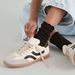 POINTELLE SOCKS BLACK