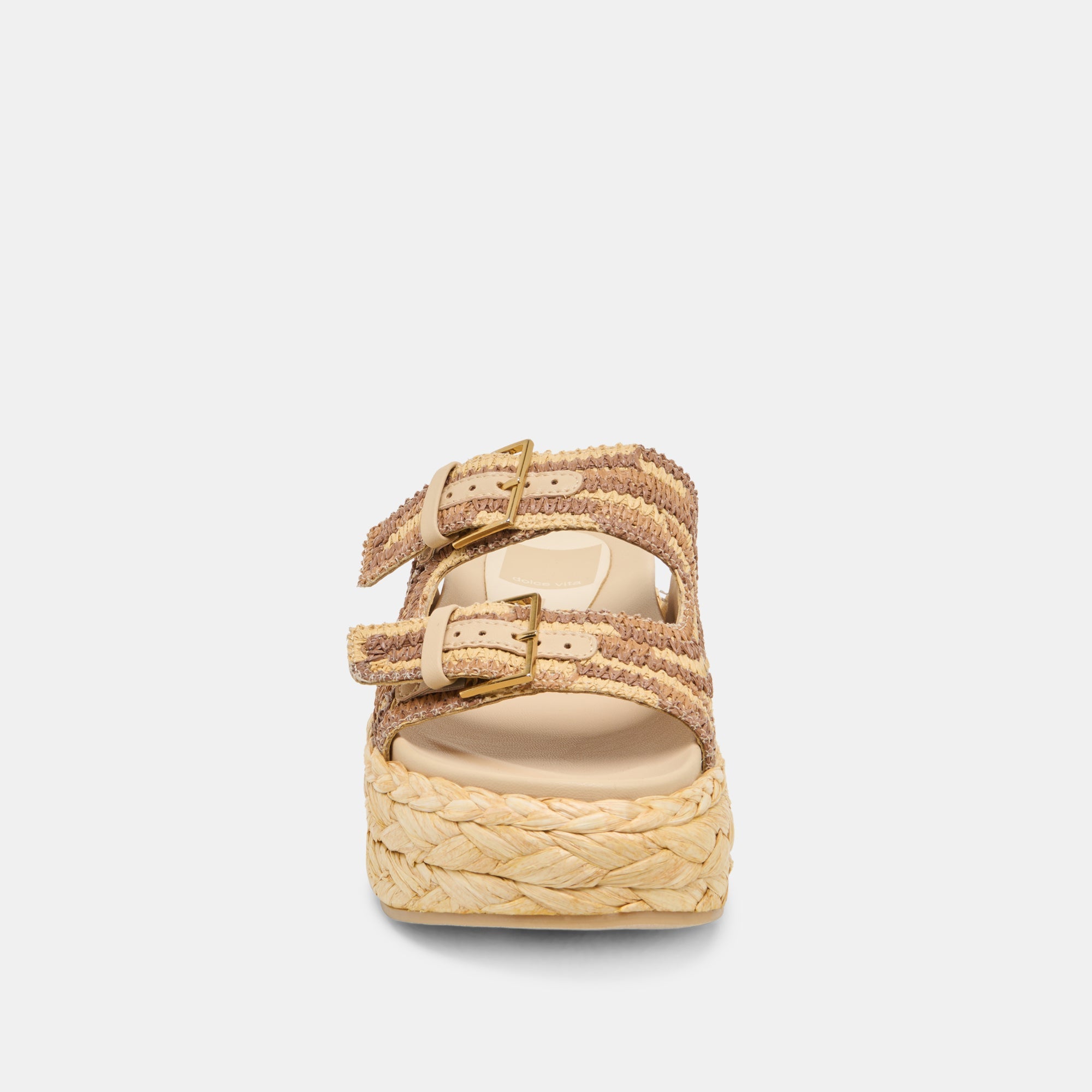 FALYN SANDALS BROWN NATURAL WOVEN RAFFIA