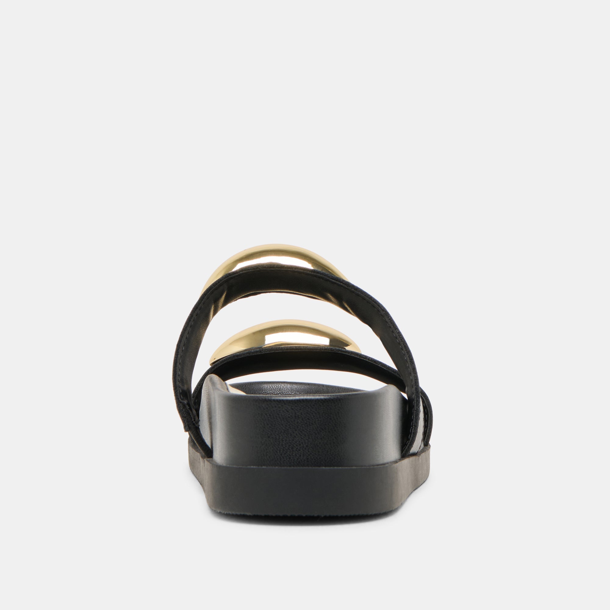 SATINE SANDALS BLACK LEATHER