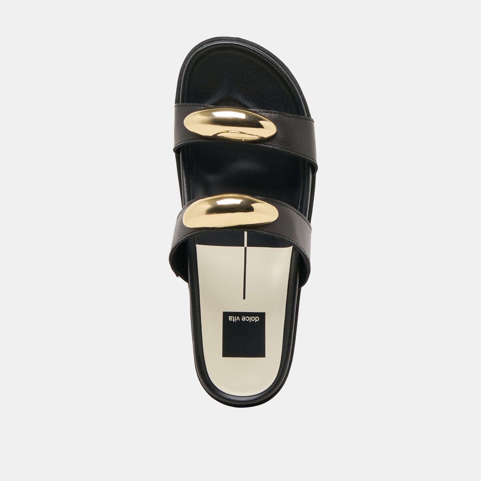 SATINE SANDALS BLACK LEATHER