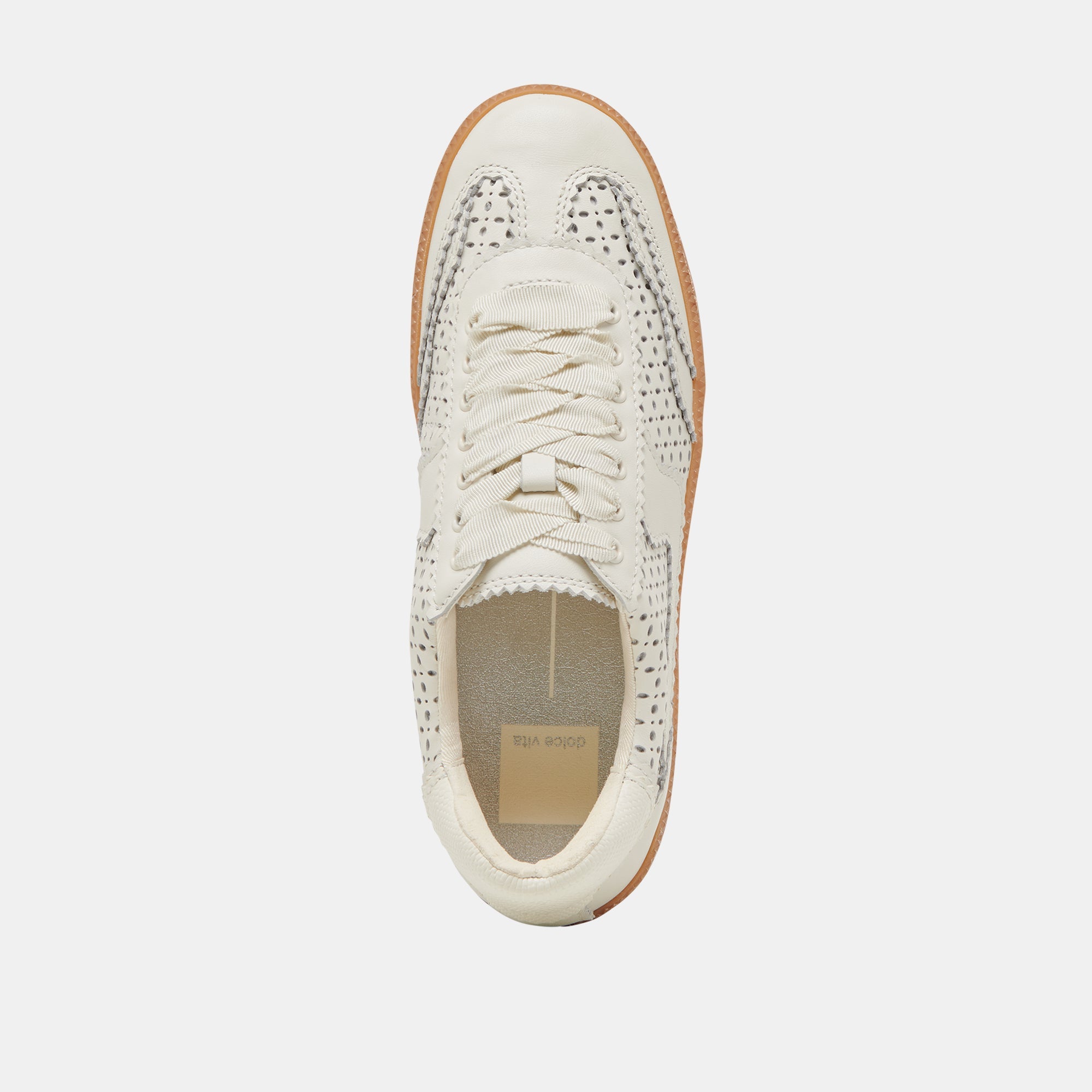 NOTICE EYELET PERF SNEAKERS WHITE LEATHER