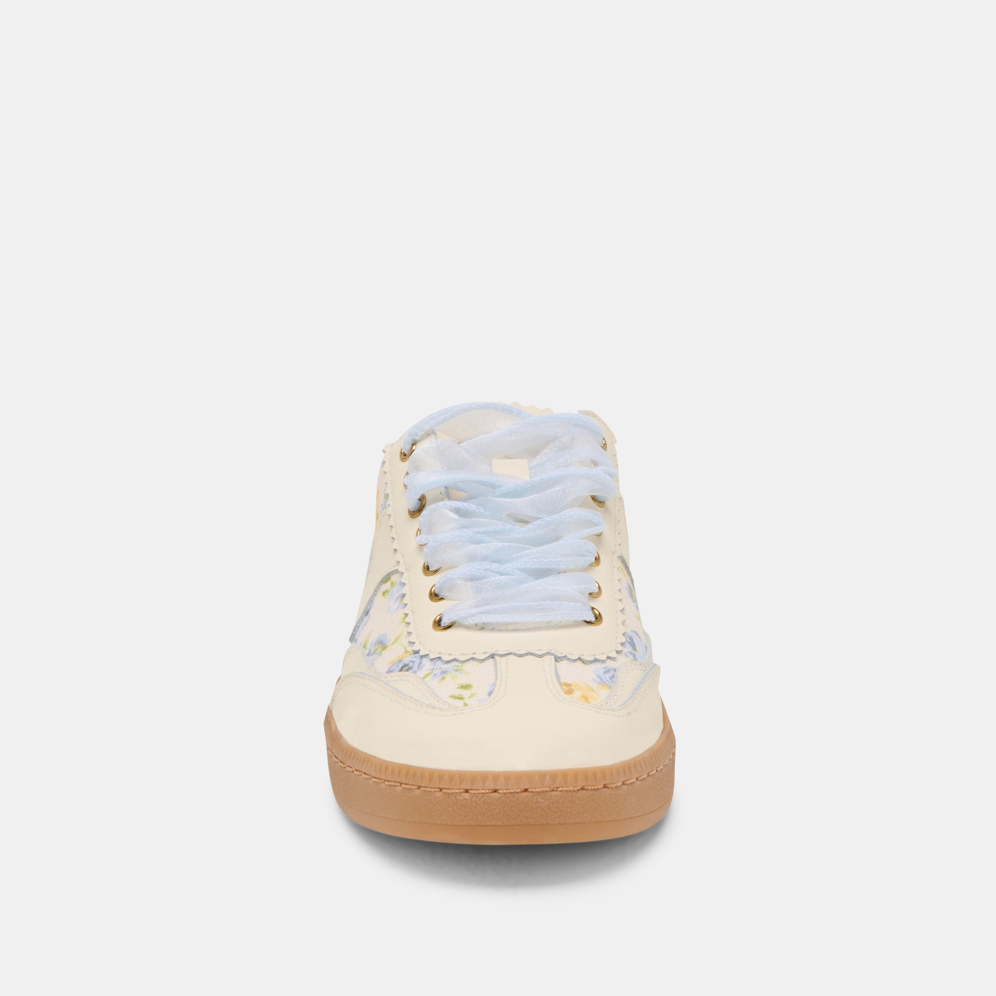 NOTICE SLIDE SNEAKERS BLUE FLORAL LEATHER