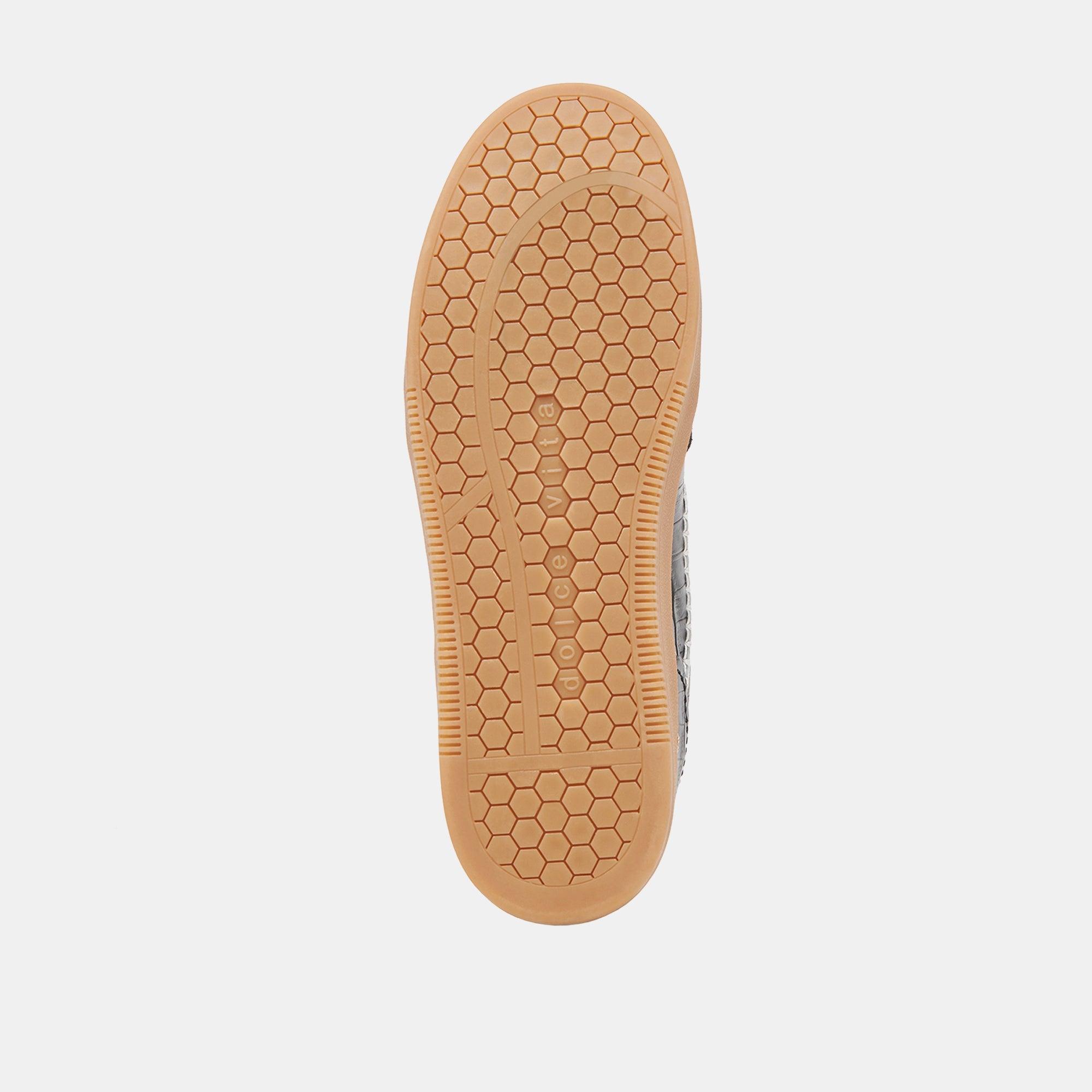 NOTICE STITCH SNEAKERS NOIR CROCO EMBOSSED LEATHER