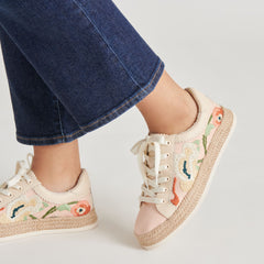 AZALIA SNEAKERS PINK FLORAL RAFFIA