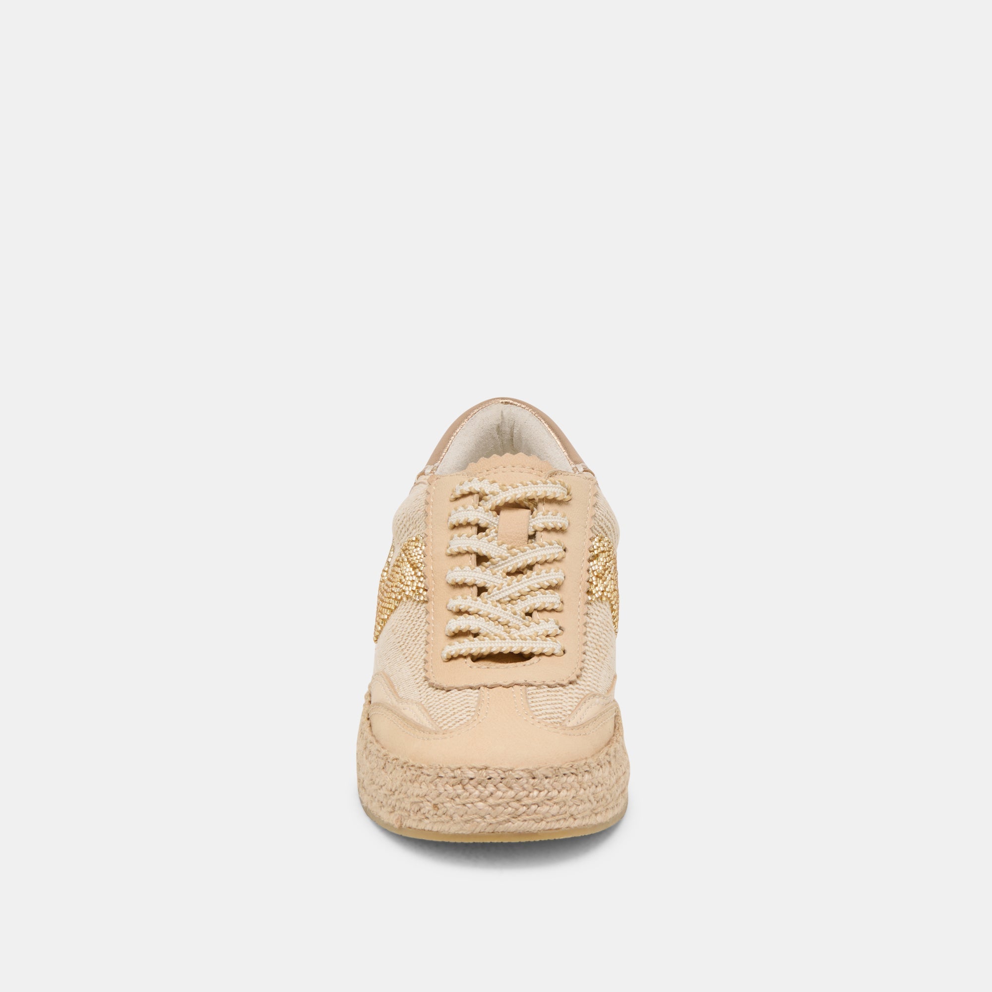 NOTICE ESPADRILLE BEAD SNEAKERS GOLD MULTI BURLAP