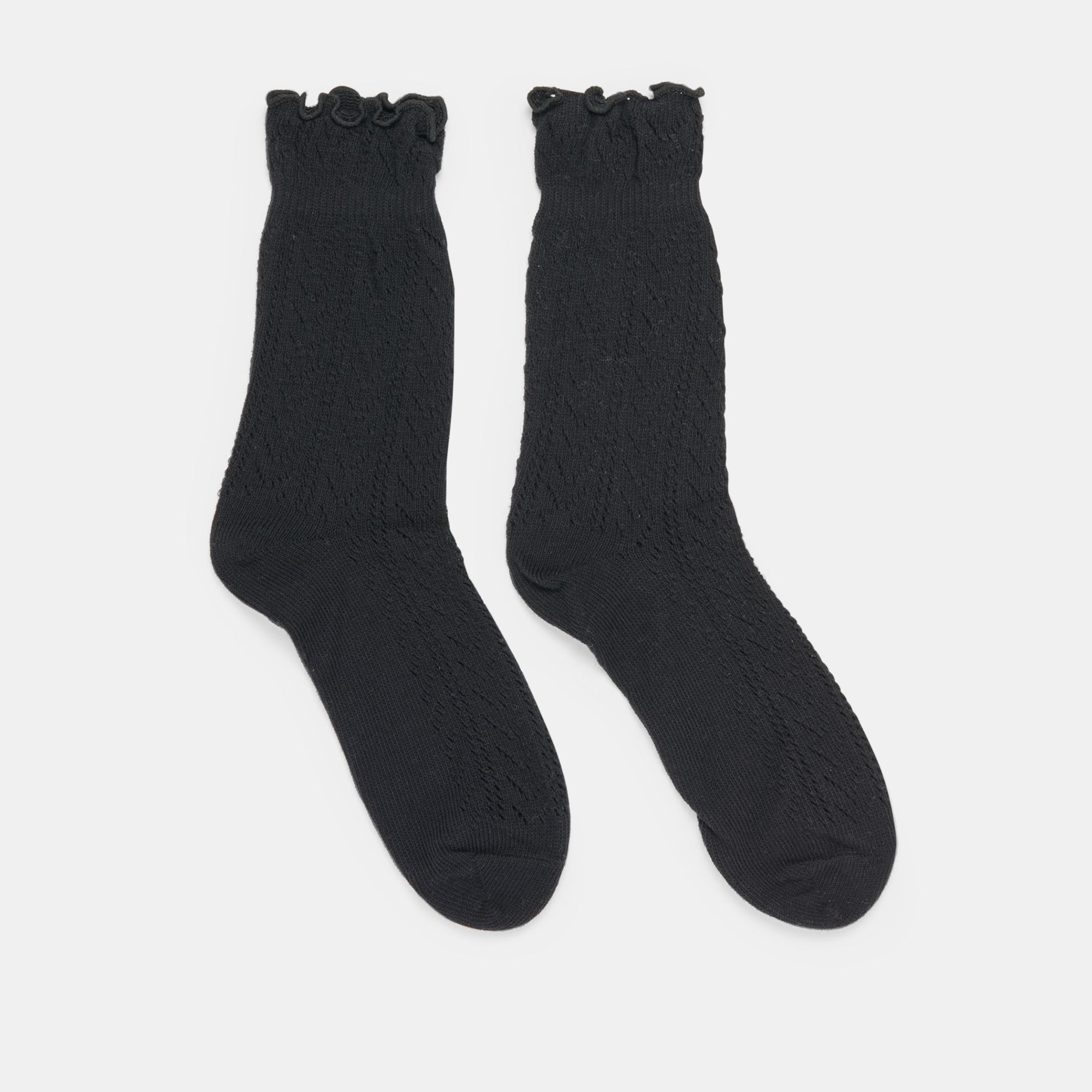 POINTELLE SOCKS BLACK